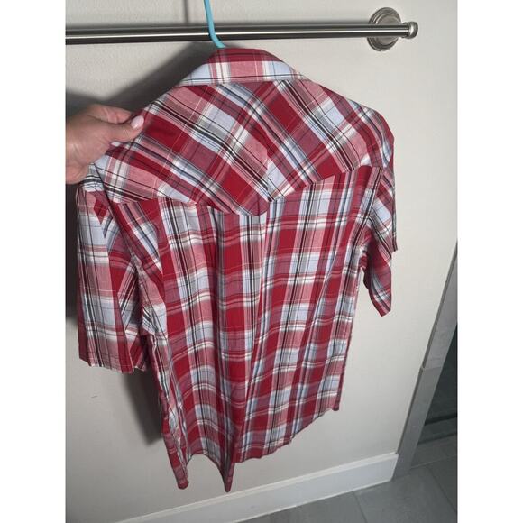 Wrangler Shirt mens size 15 (medium) Western Pearl Snap Button Short slve shirt - Picture 5 of 7